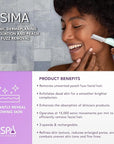 SPA SCIENCES - SIMA Patented Dermaplane Razor for Women Face – Painless 2-in-1 Facial Exfoliation & Peach Fuzz Hair Removal – Anti-Aging – 3 Speeds – Rechargeable – 7 Weeks Treatment