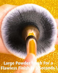 Powder Brush,Daubigny Large Powder Brush Flat Arched Premium Durable Kabuki Makeup Brush Perfect For Blending Liquid,Cream and Flawless Powder,Buffing, Blending,Concealer (Gold Black)