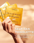 L'Oreal Paris Sublime Bronze Self Tanning Towelettes, Streak-Free, Natural Looking Tan, 6 ct (Pack of 2)
