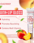 Ruby Kisses Broadway Vita-Lip Clear Lip Gloss (Peach 6 Pack), Ultra-Hydrating & Soothing Formula with Vitamin Oils, High-Shine Non-Sticky Finish, Healing Glossy Lip Balm Locks in Moisture