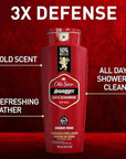 Old Spice Refreshing Body Wash for Men, 3X Defense, 24/7 Shower Fresh with Long Lasting Scent, Red Collection, Swagger with Cedarwood Scent, 24 oz (Pack of 2)