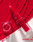 COVERGIRL Clean Lip Color, Iconic Ruby, Satin Finish, Squalane, Avocado & Aloe, Carmine-Free, Non-Drying, 0.12oz