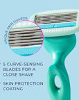 Schick Hydro Silk Ultra Sensitive Razor for Women | Womens Razor for Sensitive Skin, 5 Blade Razors for Women, Womens Razors for Shaving, Includes 1 Handle & 5 Refills
