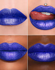 MAKI YIKA Blue Lipstick for Women Metallic Lipsticks Glitter Long Lasting Lipstick No Smudge No Transfer Liquid Pink Lip Gloss (BR015 Blue Storm)