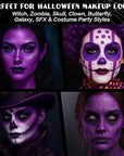 BOBISUKA Purple Face & Body Paint Stick Water-Based Washable Face Paint Makeup Stick for Halloween Witch, Zombie, Skull, Clown, Butterfly, Galaxy, Cosplay, SFX, Sports Eye Black & Costume Party