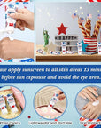 24 Pcs 4th of July Party Supplies Bulk Spf 30 Mini Sunscreen for Summer Independence Day Party 1oz Travel Size Thank You Gifts for Patriotic Favors Supplies