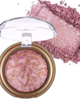 Baked Blush, Marbleized Blush for Cheeks, Shimmery Satin Finish Blushes Powder Palette, Buildable Color Natural Face Makeup Powder