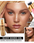 Body Shimmer Oil,Shine Glitter Body Luminizer Glow,Long Lasting