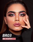 MAKI YIKA Red Lipstick for Women Metallic Lipsticks Glitter Long Lasting Lipstick No Smudge No Transfer Liquid Lip Gloss (BR03 Be Happy)