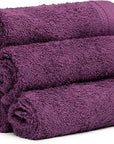 100% Cotton Washcloths Set 13” x 13” | Plum Towels | Set of 6 Ultra Soft and Highly Absorbent Washcloths Sets for Bathroom, Gym, Spa | Machine Washable Face Towel