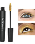 Maydear Gold Waterproof Colored Mascara - Long Lasting, Smudgeproof, Fast Dry, Lengthening Eye Makeup for Women - Party & Stage Use