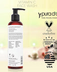 PURA D'OR Vitamin C Face Wash (8oz x3 = 24oz) Antioxidant Rich Facial Cleanser For Radiant Glow & Even Skin Tone - Gentle, Refreshing, Nurturing, Hydrating, Sulfate & Paraben Free Formula