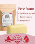 Better Shea Butter Raw Cocoa Butter - Unrefined, 100% Pure, Food Grade - Use for Cocoa Lip Balm, Stretch Marks Cream, Cacao Butter Cream, Scars Oil, Whipped Lotion - Skin & Hair Moisturizer 1LB Block