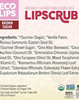 Eco Lips Brown Sugar Lip Scrub 2 Pack - 100% Organic Lip Care Treatment with Organic Sugar and Coconut Oil - Gently Exfoliate and Polish Dry, Flaky Lips, 0.50 oz jars