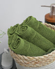 Tens Towels Pack of 60 Washcloths, 12 x 12 Inches, Lighter Weight, Quick to Dry, Super Soft & Absorbent, Gentle Face Towels, Hotel Quality, Perfect for Bathroom, Gym, Spa (Forest Green, 60 Pack)