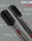 CHI Lava Heated Straightening Brush, 3-in-1 Hair Straightener, Dryer & Smoothing Comb, Reduces Frizz & Increases Shine for Healthy & Easy Styling