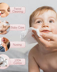 100% Cotton Disposable Face Towel 50 Count 10x12 Inch | Biodegradable Thick Soft One Time Use Dry Wipes for Sensitive Skin, Baby Care, Facial Cleaning, Makeup Removal