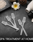 PANA 100pcs Brand Cosmetic Make Up Disposable Plastic 2.5" Spatulas Skin Care Facial Cream Mask Spatula (100 Pieces in a Container) (GRAY)