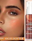 Body Shimmer Oil,Body Shimmer Luminizer for Face & Makeup(Golden Brown)