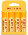 Burt's Bees Lip Balm - Original Beeswax, Lip Moisturizer With Responsibly Sourced Beeswax, Tint-Free, Natural Origin Conditioning Treatment, 4 Tubes, 0.15 oz.