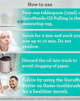 GuruNanda CocoMint Oil Pulling Mouthwash for Complete Oral Hygiene, 7 Essential Oils & Vitamins for Happy Teeth & Gums & Fresh Breath, Alcohol-Free, 16 oz