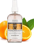 Advanced Clinicals Vitamin C Face Toner W/Ferulic Acid & Rosewater, Antioxidant Facial Mist Spray for Face, Skin Refreshing, Hydrating, & Non-Greasy Instant Hydration Facial Spray, Large 8 Fl Oz
