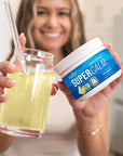 Nello Supercalm Powdered Drink Mix Tub, Cortisol Reducer* and Sleep Aid Supplement, L Theanine, Ksm-66 Ashwagandha, Magnesium Glycinate, Vitamin D 3, No Sugar, Non GMO, On The Go, 30 Ct, Lemon Lime