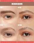 Maybelline Build-A-Brow 2-in-1 Brow Pen and Sealing Eyebrow Gel, Eyebrow Makeup for Real-Looking, Fuller Brows, Medium Brown, 1 Count