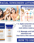 Face Sunscreen SPF 50+ PA+++,No Sticky Tinted Sunscreen for Face,Lightweight Long Lasting Travel Size Sunscreen Cream,Waterproof Face Moisturizer Hydrating Facial Sunscreen Lotion for Women Men