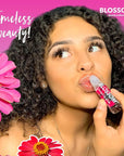 Blossom Roll on Lip Gloss, Scented Clear High Shine Moisturizing Lip Oil, Non Sticky, Infused with Real Flowers, Made in USA, 0.2oz, Lychee