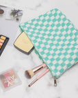 Pazimiik knitted checkered makeup bag