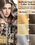 Natural Hair Dye Shampoo 3 IN 1, Gray Hair Coverage, Vegan, Ammonia-Free & Paraben-Free Hair Coloring Shampoo for Women & Men, Beard Dye for Men, Nourishing Gentle Easy to Use (ASH BROWN)