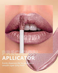 MAKI YIKA Metallic Pink Lipstick for Women Nude Lipsticks Long Lasting Shine Glitter Lipstick No Smudge No Transfer Liquid Lip Gloss (BR010 Sweet Sugar)