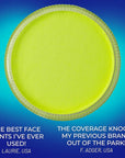 Blue Squid Face Paint Water Based Single Cake Professional Face Paint & Body Paint - Water Activated, Kids Adults Face Painting for Costume, Halloween Makeup, Cosplay - UV Pastel Yellow Face Paint 30g