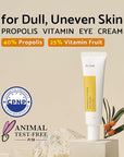 IUNIK Propolis Vitamin C Face & Eye Cream with Vegetable Oil, Idebenone 1.01 Fl Oz Dullness Dark Circles Puffiness Smooths Under Eyes 24 Hour Hydration For Sensitive Oily Acne-prone skin VEGAN