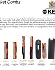 Kent Slim Jim Handmade All Fine Tooth Pocket Comb for Men, Hair Comb Straightener for Everyday Grooming Styling Hair, Mustache and Beard, Use Dry or with Balms, Saw Cut Hand Polished, Made in England