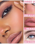 Cream Blush Stick with Brush,Waterproof Blush Makeup,Long Lasting Cherry Pink