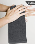 Utopia Towels 24 Pack Cotton Washcloths Set, 100% Ring Spun Cotton, Premium Quality Flannel Face Cloths, Highly Absorbent and Soft Feel Fingertip Towels, Grey