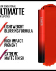 Maybelline Color Sensational Ultimatte Matte Lipstick, Non-Drying, Intense Color Pigment, More Scarlet, Scarlet Red, 1 Count