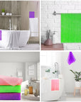 UJFQBH 3 Pieces African Bath Sponge African Net Long Net Bath Sponge Exfoliating Shower Body Scrubber Back Scrubber Skin Smoother,Great for Daily Use (Purple, Pink,Green)