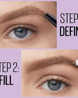 Maybelline Express Brow 2-In-1 Pencil and Powder Eyebrow Makeup, Black Brown, 1 Count