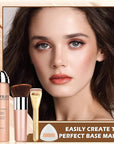 AIUEO Magic Minerals Airbrush Foundation Makeup Silky Mist Spray Foundation Makeup Airbrush Flawless Setting Spray Foundation for Mature Skin-Natural