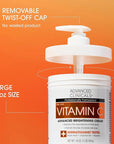 Advanced Clinicals Brightening Vitamin C Body Cream + Potent Vitamin C Face Moisturizer Gel Cream 2pc Skincare Set For Women & Men To Diminish Appearance Of Dark Spots, Wrinkles, & Dry Skin, 2pc Set