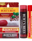 Burts Bees Burts Bees Lip Balm Kit Unisex Lip Balm Peppermint, Red Dahlia Tinted, 0.15 Ounce (Pack of 2)