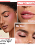 Cream Blush Stick with Sponge 3 in 1 Rose Red