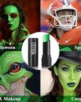 MEICOLY Lime Green Face Body Paint Stick for Halloween SFX Witch Hulk Cosplay Makeup,Elphaba Green Face Paint,Hunting Camo Face Paint,Waterproof Eye Black Stick for Baseball Softball Football Lacrosse