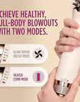 Shark HT202 SmoothStyle Heated Comb + Blow Dryer Brush, Dual Mode, for All Hair Types, Silk