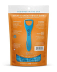 GRIN Tongue Cleaner, 32 Count, Disposable Tongue Cleaner, Hygienic Scraper, Recycled Plastic, Clean Tongue, Promote Fresh Breath, Includes Safe Fold- Back Tooth Pick