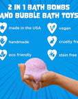Poke Monster Bath Bombs for Kids with Surprise Toys Inside (6 Pack) - Large Bubble Bath Bomb for Boys, Girls, Toddlers - Fruity Scents, Made in USA, Skin-Safe - Birthday Gift by Two Sisters