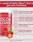 Health Plus Colon Cleanse Digestive Support | Natural Sweetener without Artificial Flavors | Daily Fiber for Toxin Elimination To Reduce Bloating | Strawberry Flavor | 9 Ounces, 36 Servings
